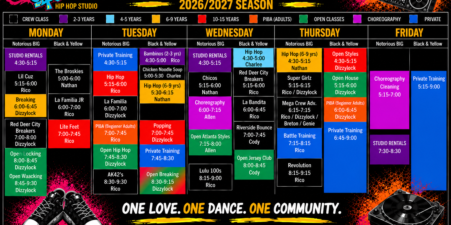 Pound It Hip Hop Weekly Schedule (2)